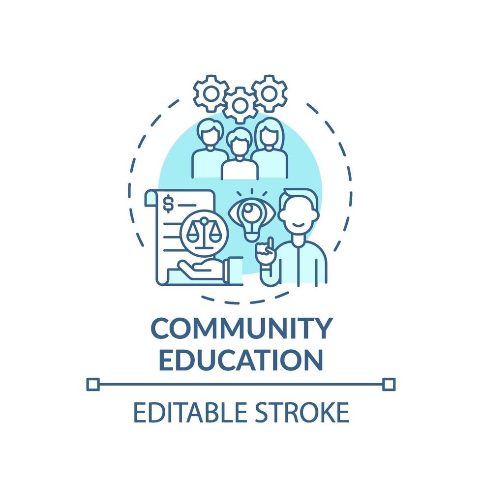 icône de concept d & # 39; éducation communautaire vecteur