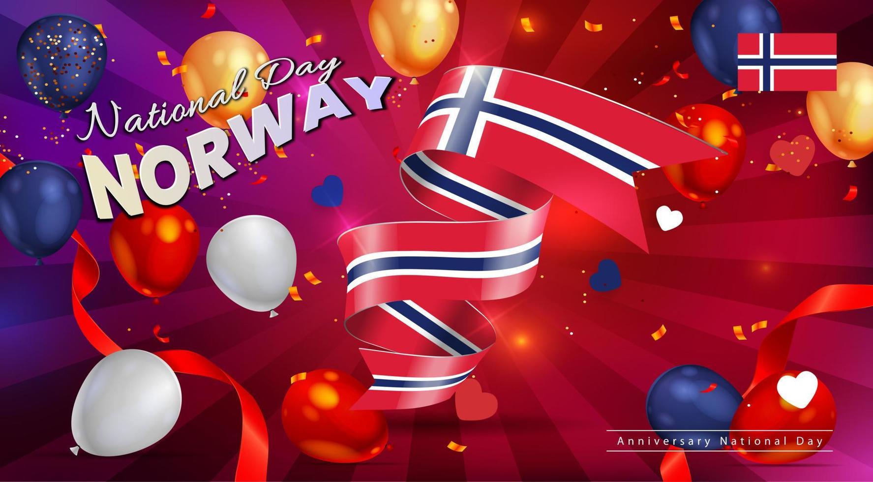 content anniversaire nationale journée de Norvège. conception illustration pour bannières et affiches vecteur