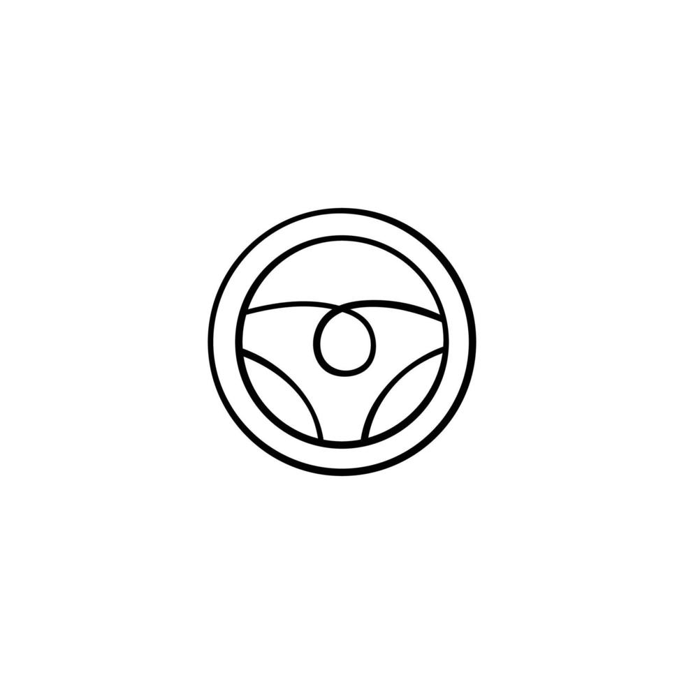 pilotage roue ligne style icône conception vecteur