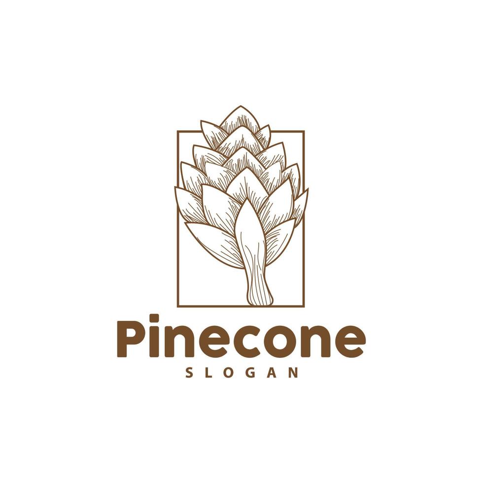 pin cône logo, élégant luxe pin Facile conception, arbre gland icône vecteur, produit marque illustration vecteur