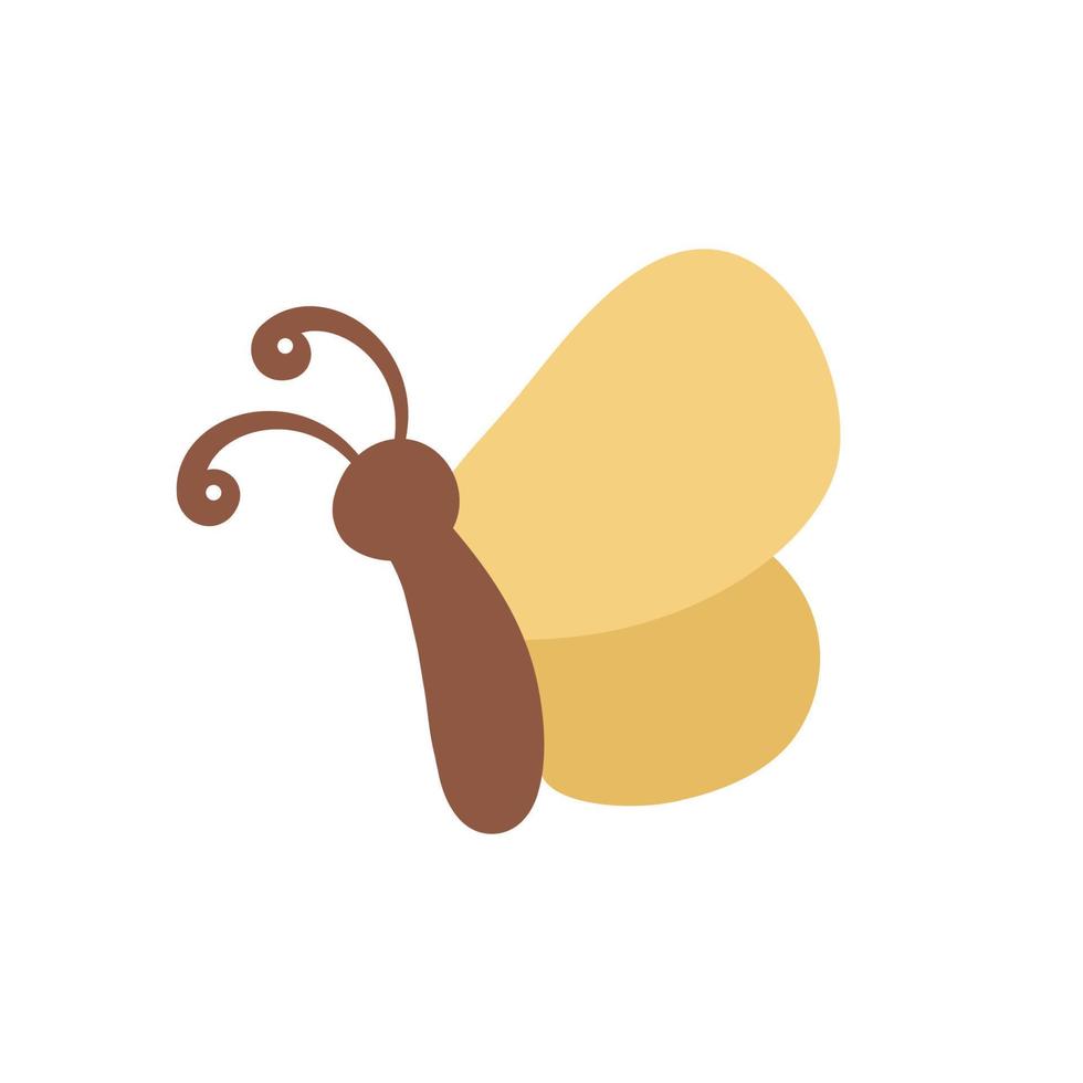 mignonne Facile Jaune papillon icône logo vecteur illustration isolé sur blanc Contexte