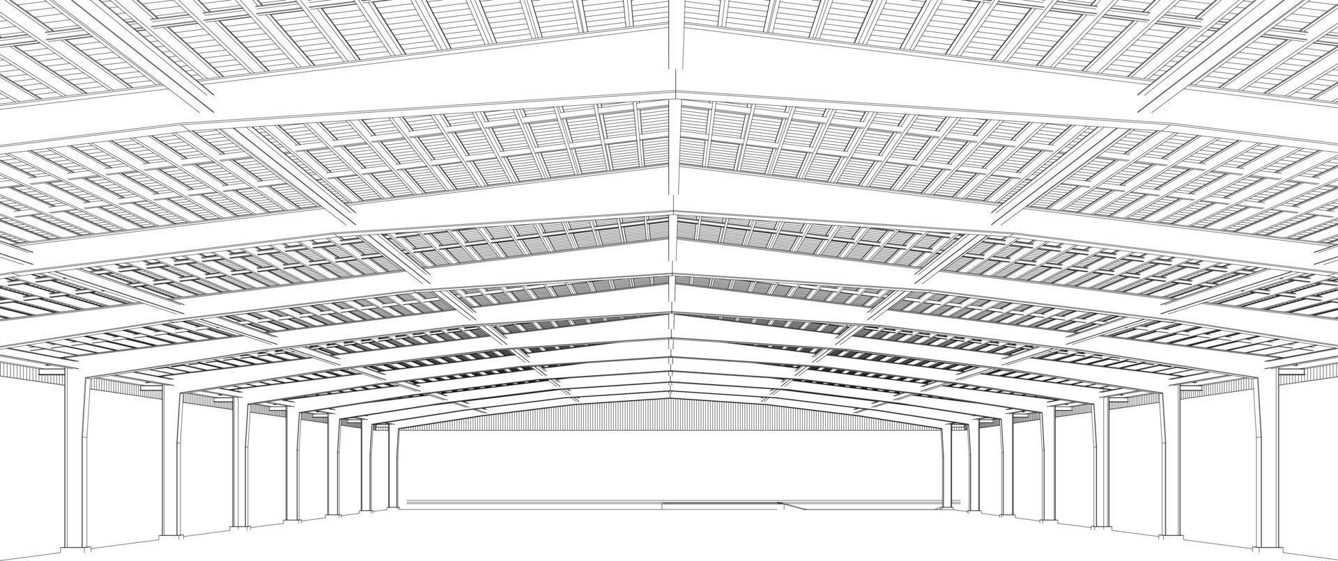 3d illustration de bâtiment structure vecteur