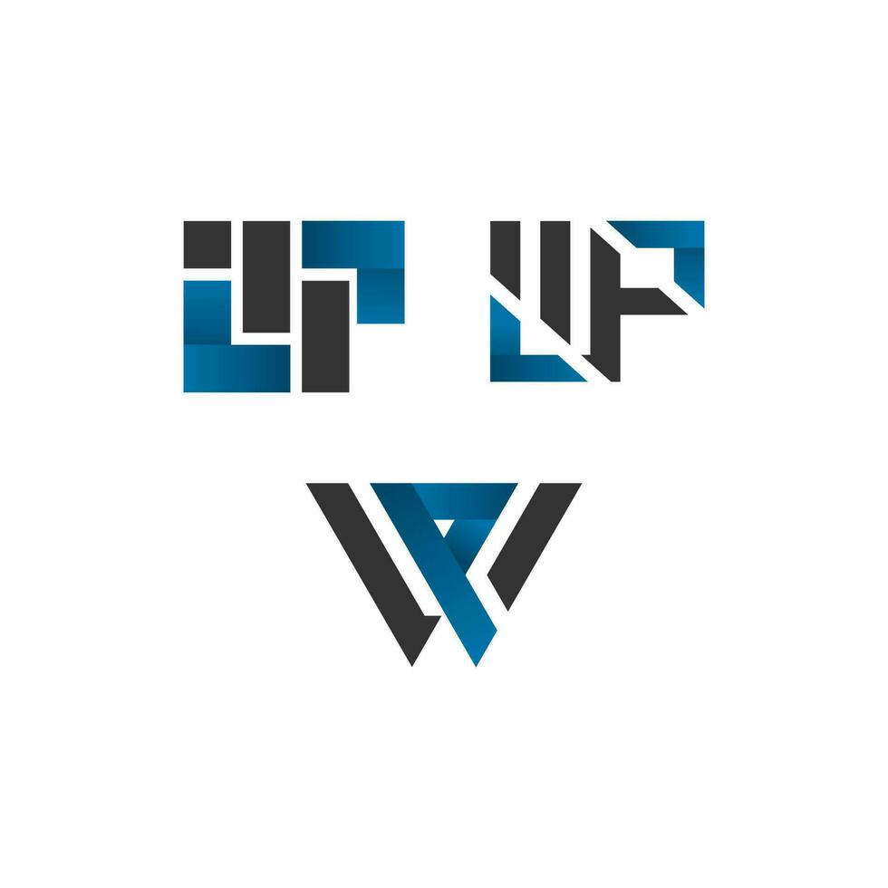 logo ensemble de lettre wp pour développement vecteur