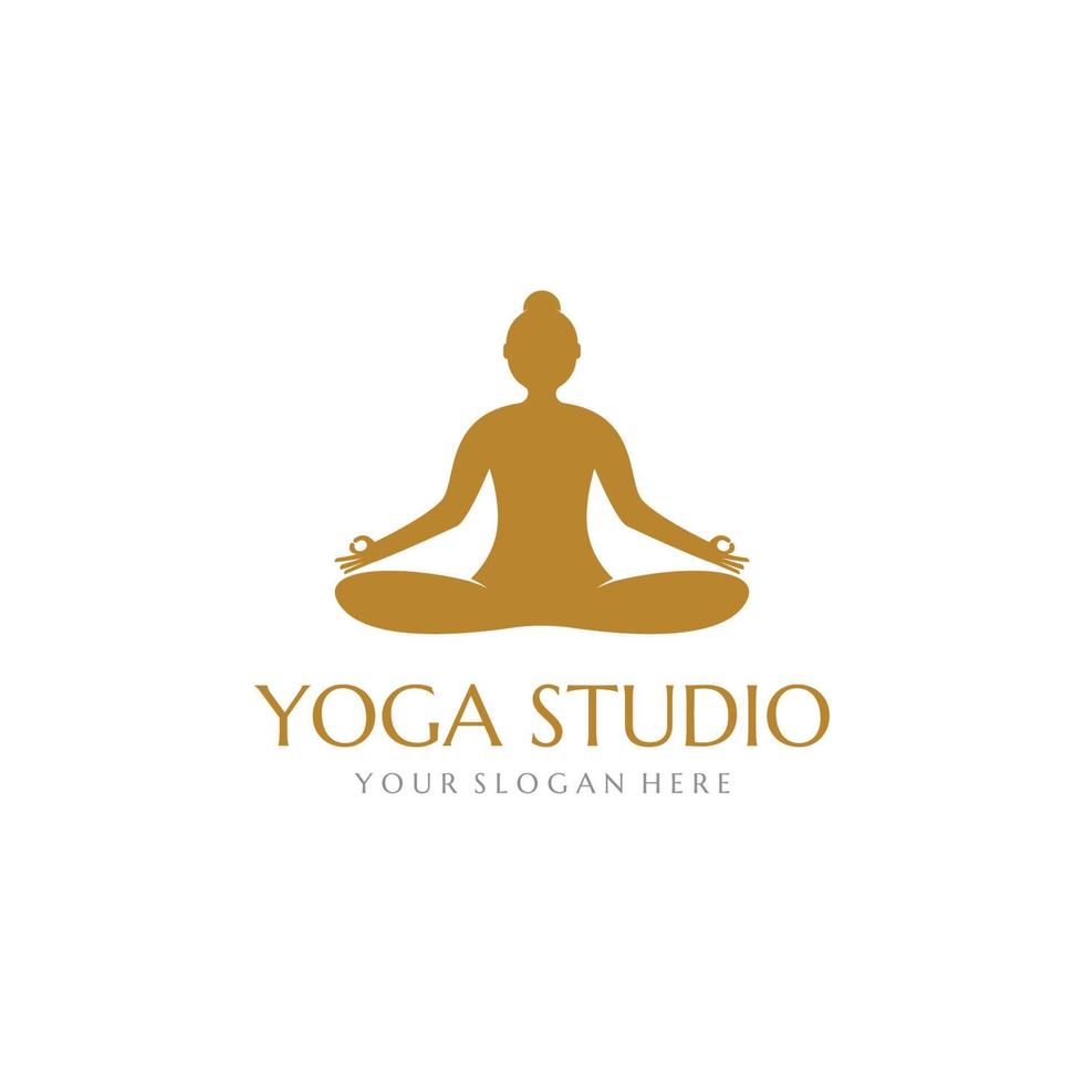 logo du studio de yoga vecteur