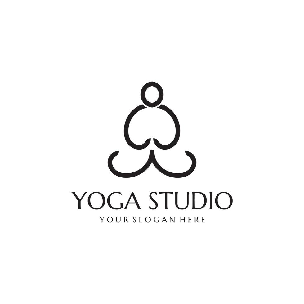 logo du studio de yoga vecteur