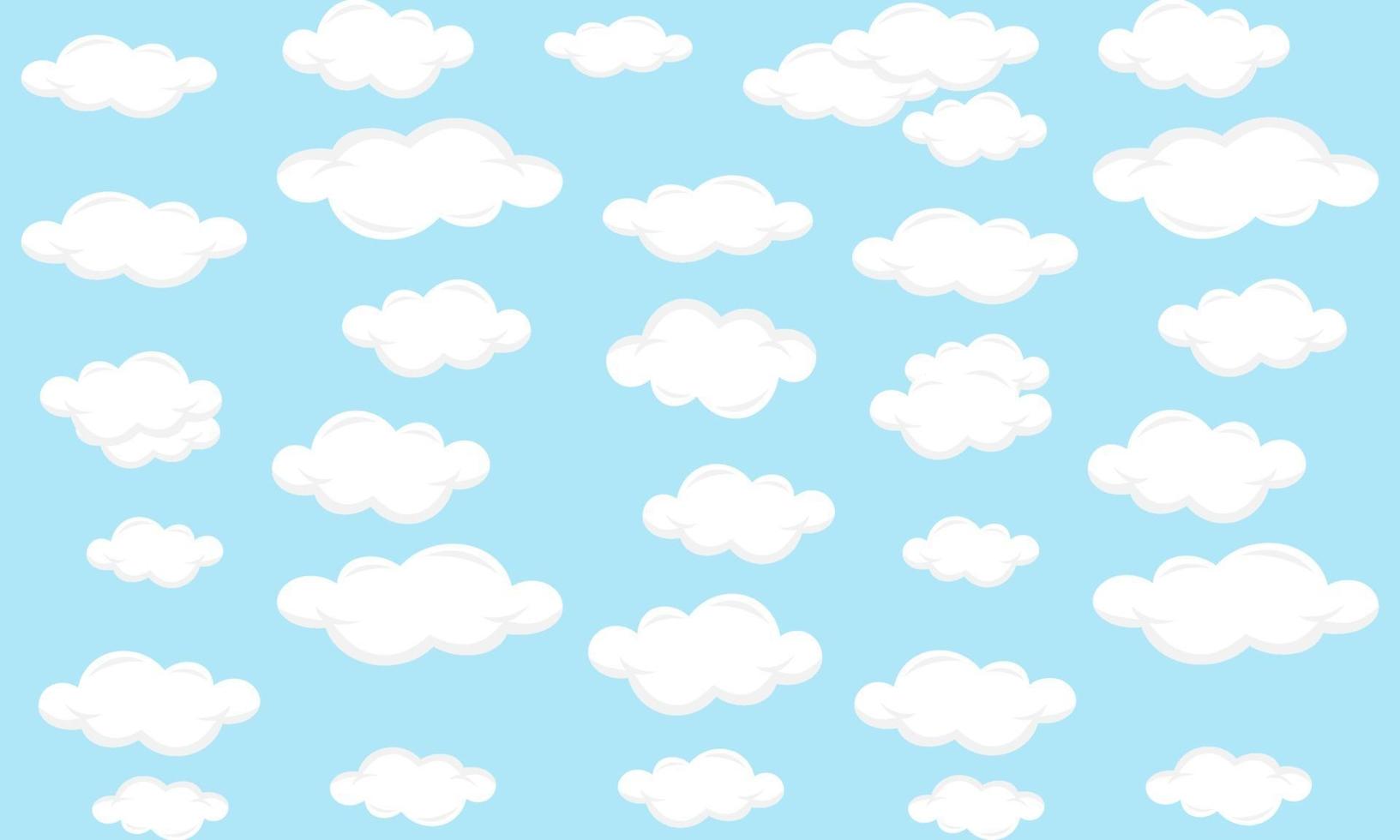 joli motif de nuages sur fond bleu vecteur