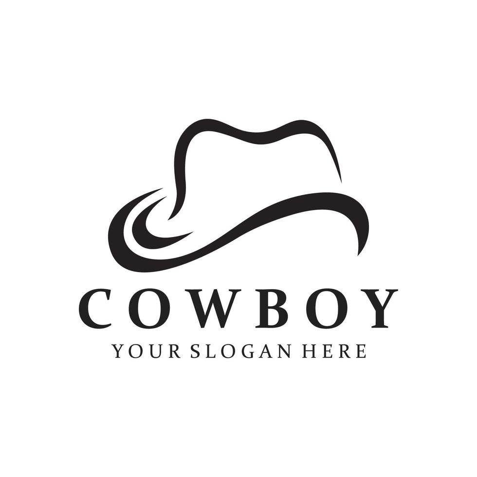 cow-boy chapeau logo modèle vecteur illustration