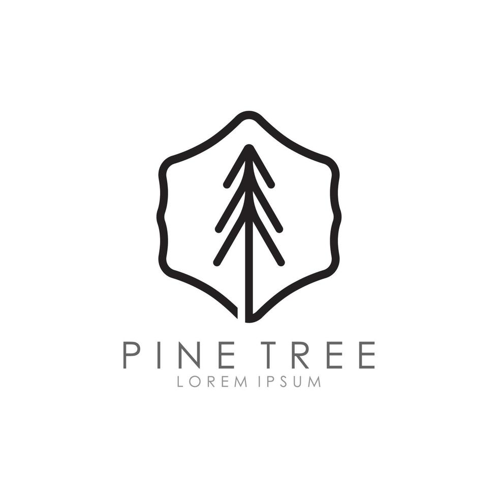 abstrait logo illustration de une pin arbre. vecteur