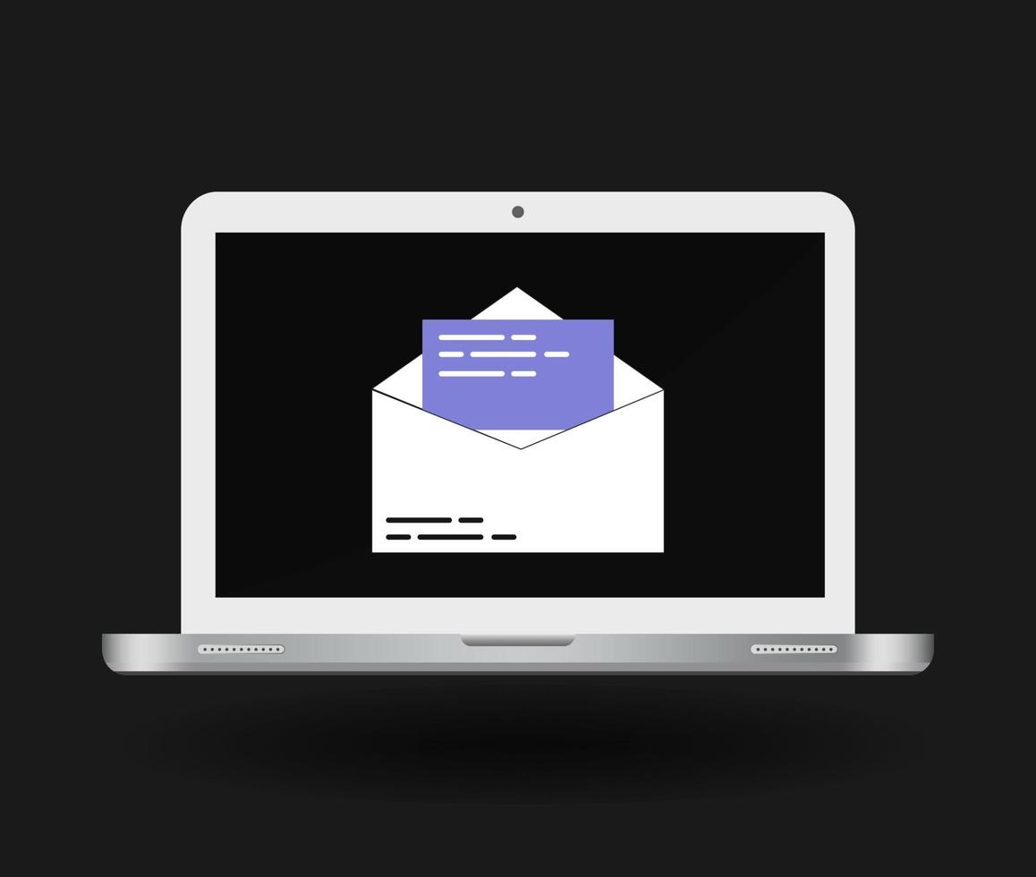 illustration de communication par courrier électronique avec ordinateur portable vecteur