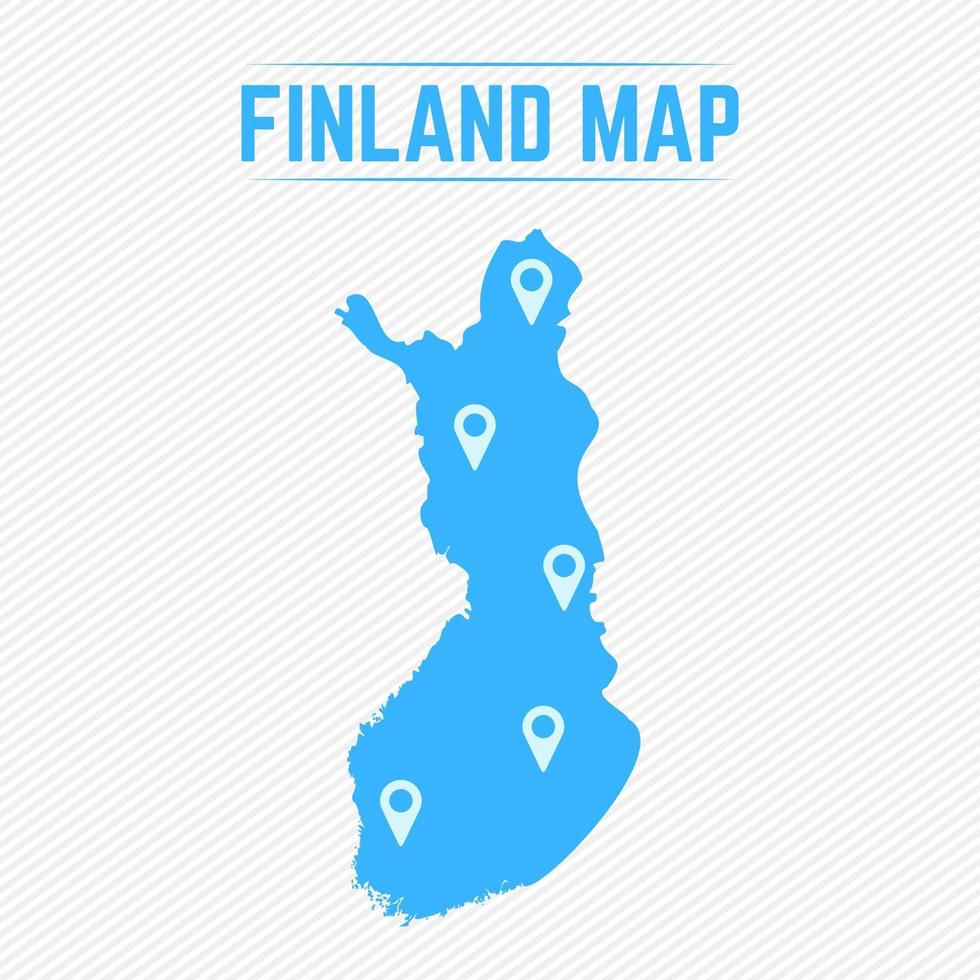 carte simple de la Finlande avec des icônes de la carte vecteur