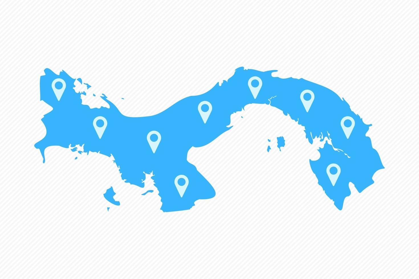 carte simple du panama avec des icônes de la carte vecteur