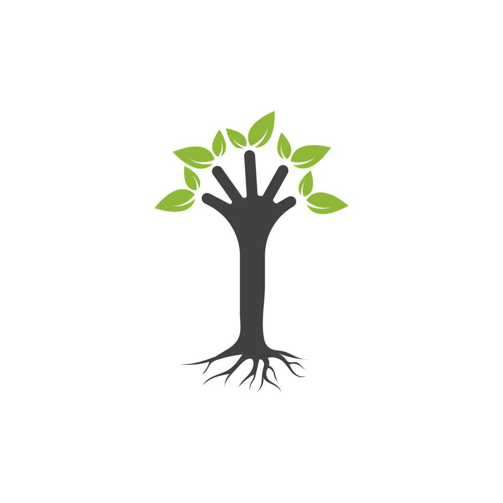 main arbre logo modèle vecteur illustration