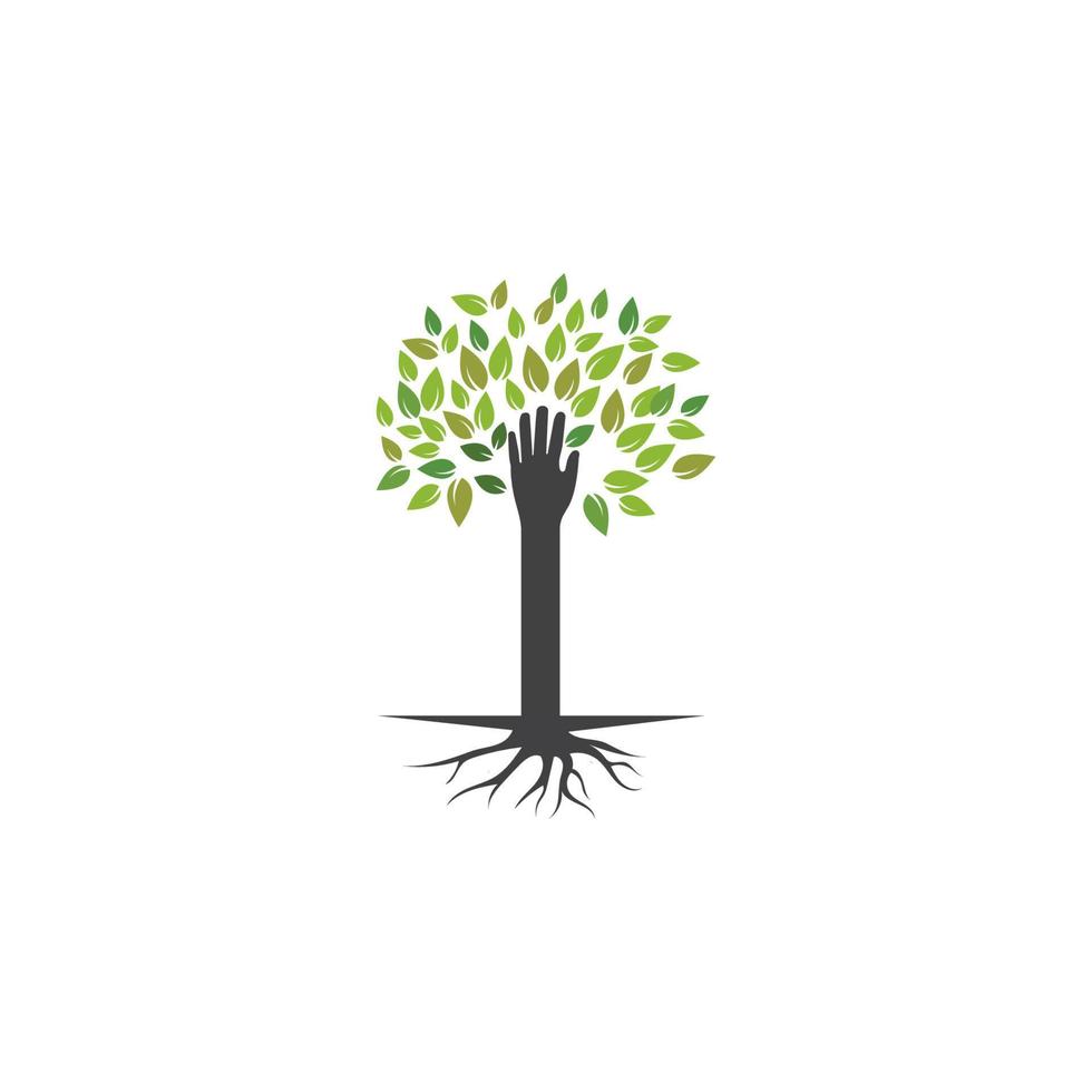 main arbre logo modèle vecteur illustration