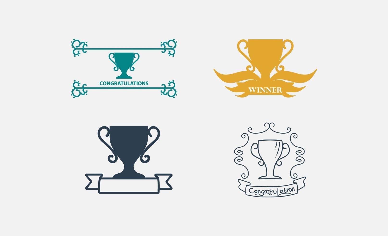 modèle de conception de logo vainqueur de la coupe du trophée vecteur