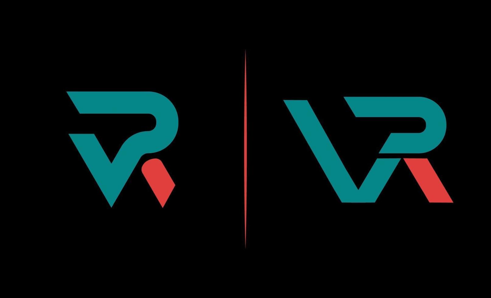 modèle de conception de logo créatif monogramme vr initial vecteur