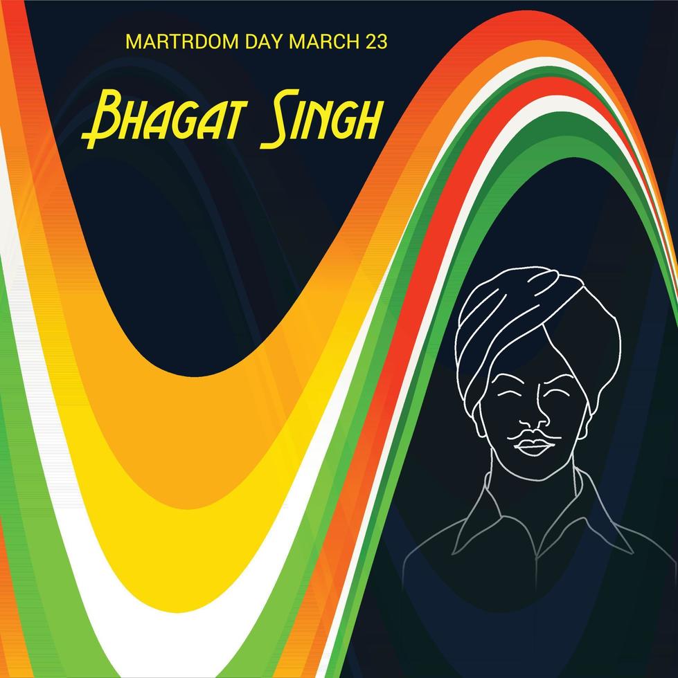 vecteur illustration de une Contexte pour Indien du martyr journée avec liberté combattant bhagat singh.