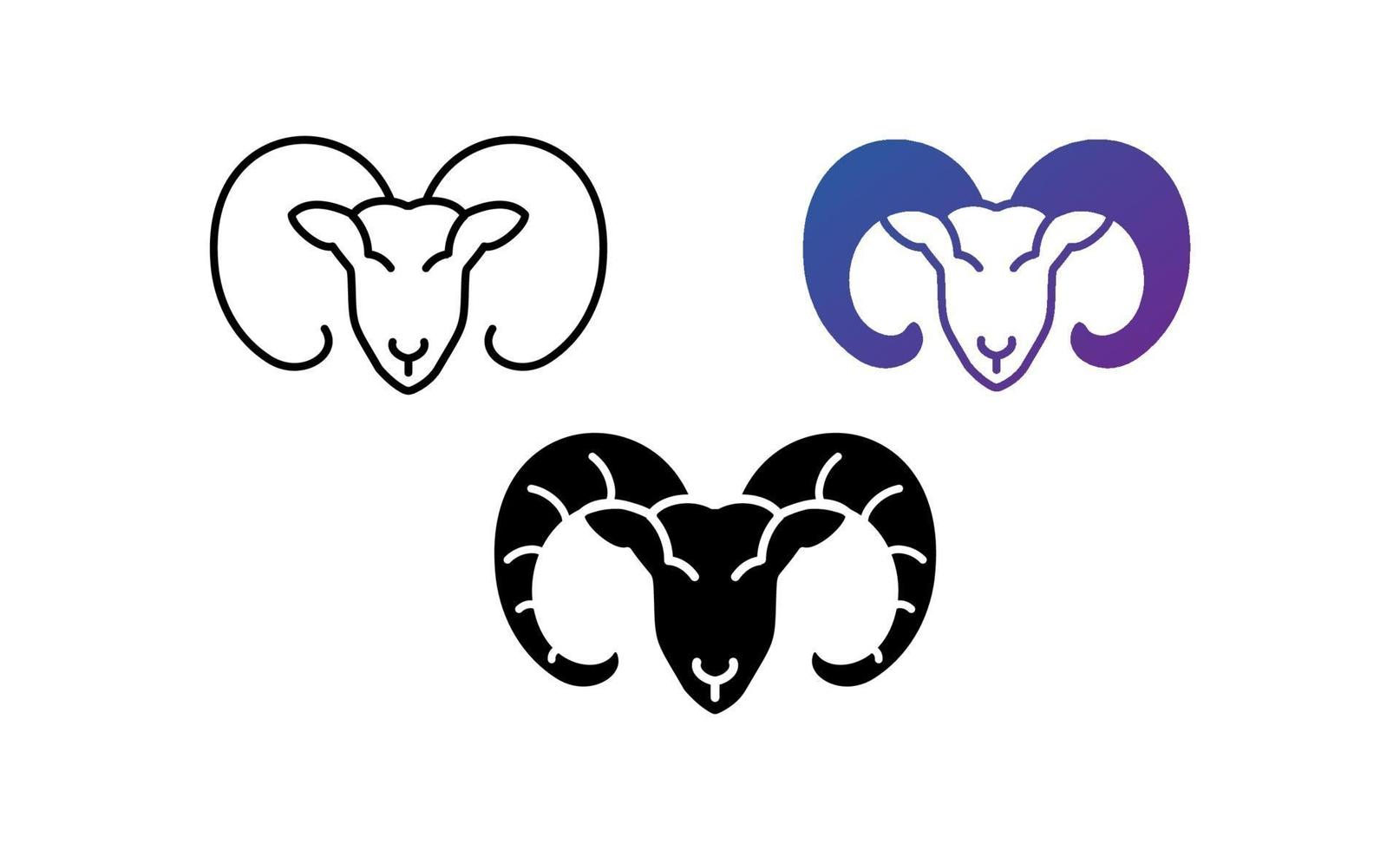 vecteur de conception de logo icône chèvre