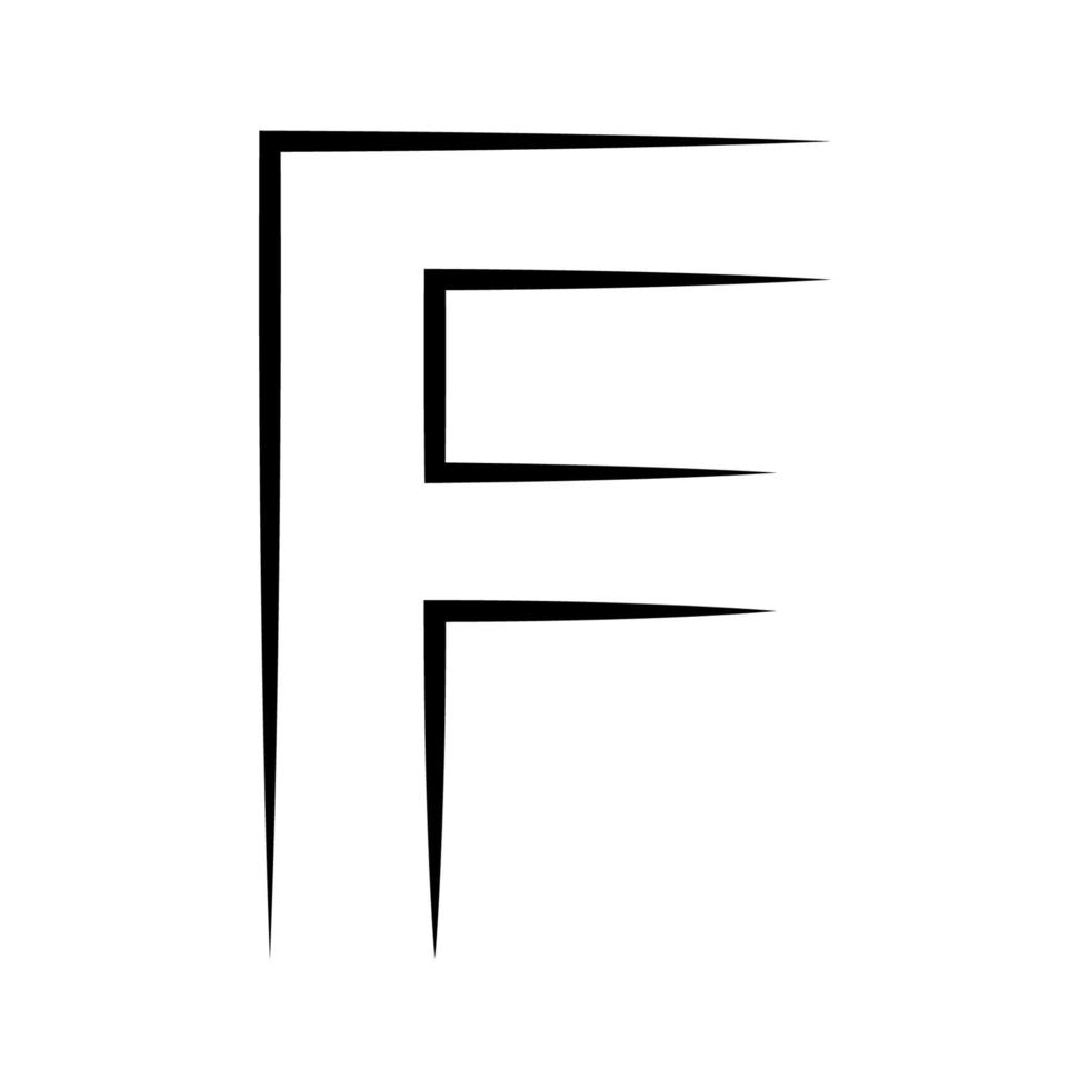 logo lettre F icône axe alphabet logotype F emblème vecteur