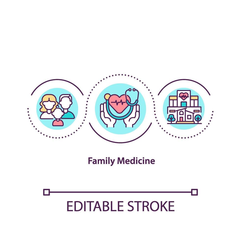 icône de concept de médecine familiale vecteur