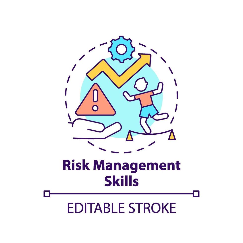 icône de concept de compétences de gestion des risques vecteur