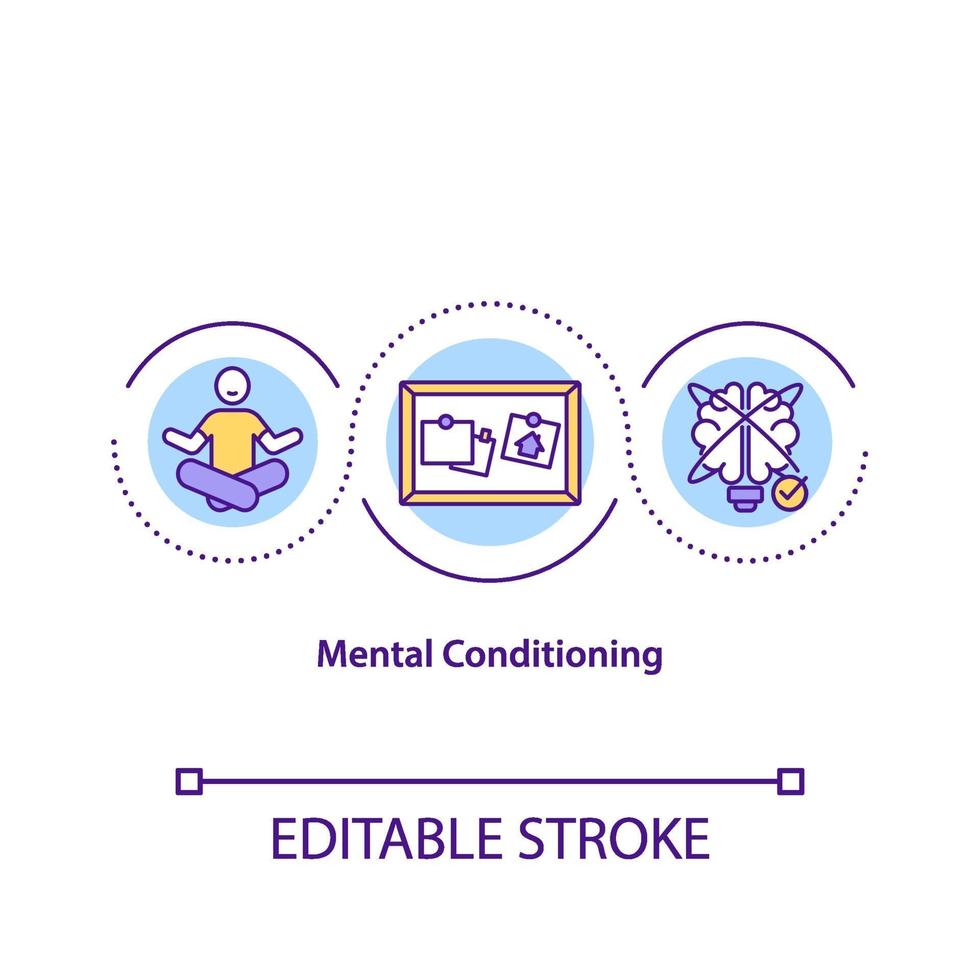 icône de concept de conditionnement mental vecteur