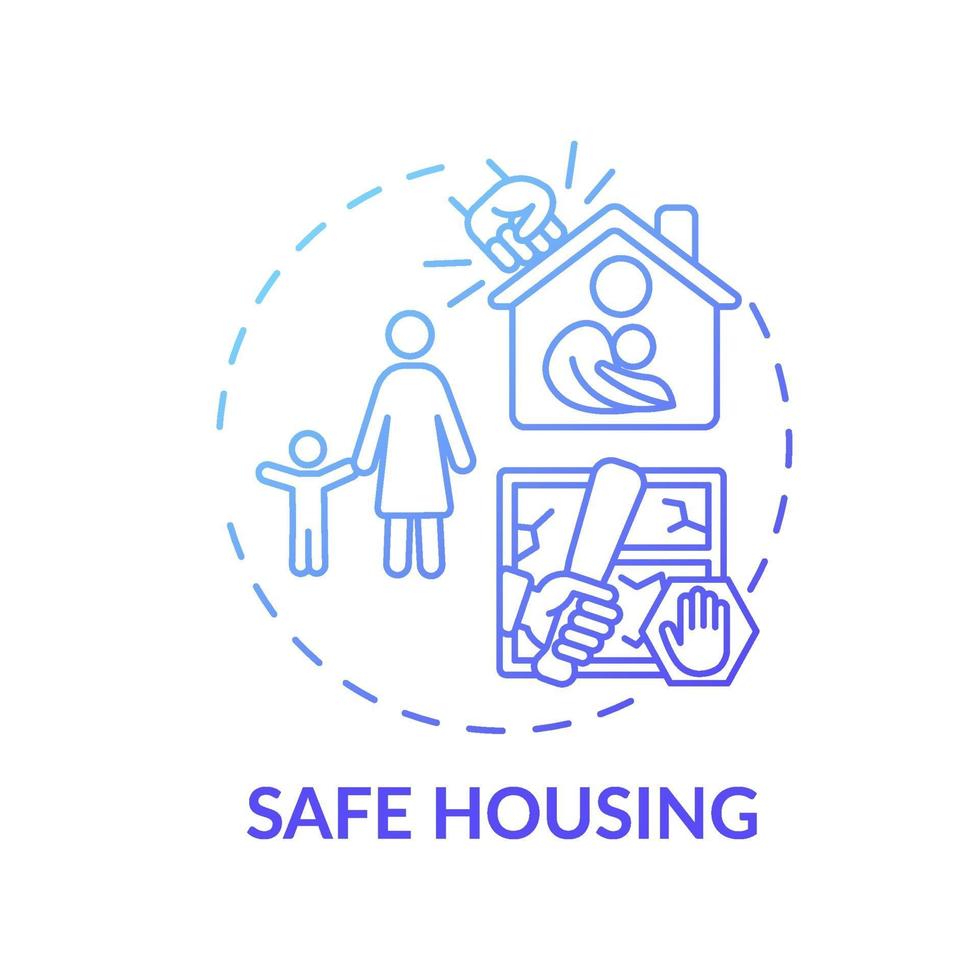 icône de concept de logement sûr vecteur
