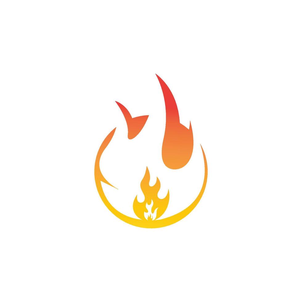 Feu flamme logo icône vector illustration design