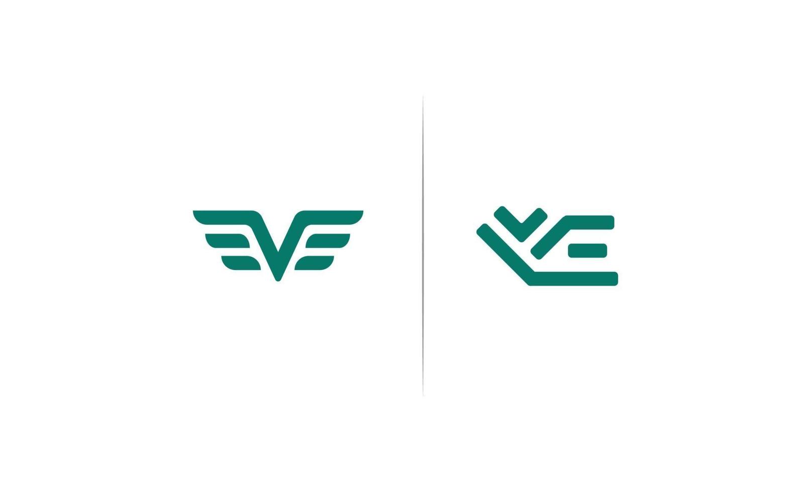 vecteur de modèle de conception de logo initial ve ou ev