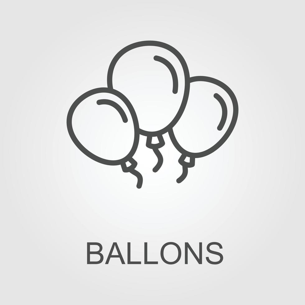 ballon icône vecteur, illustration symbole ballon dans noir et blanc Contexte vecteur