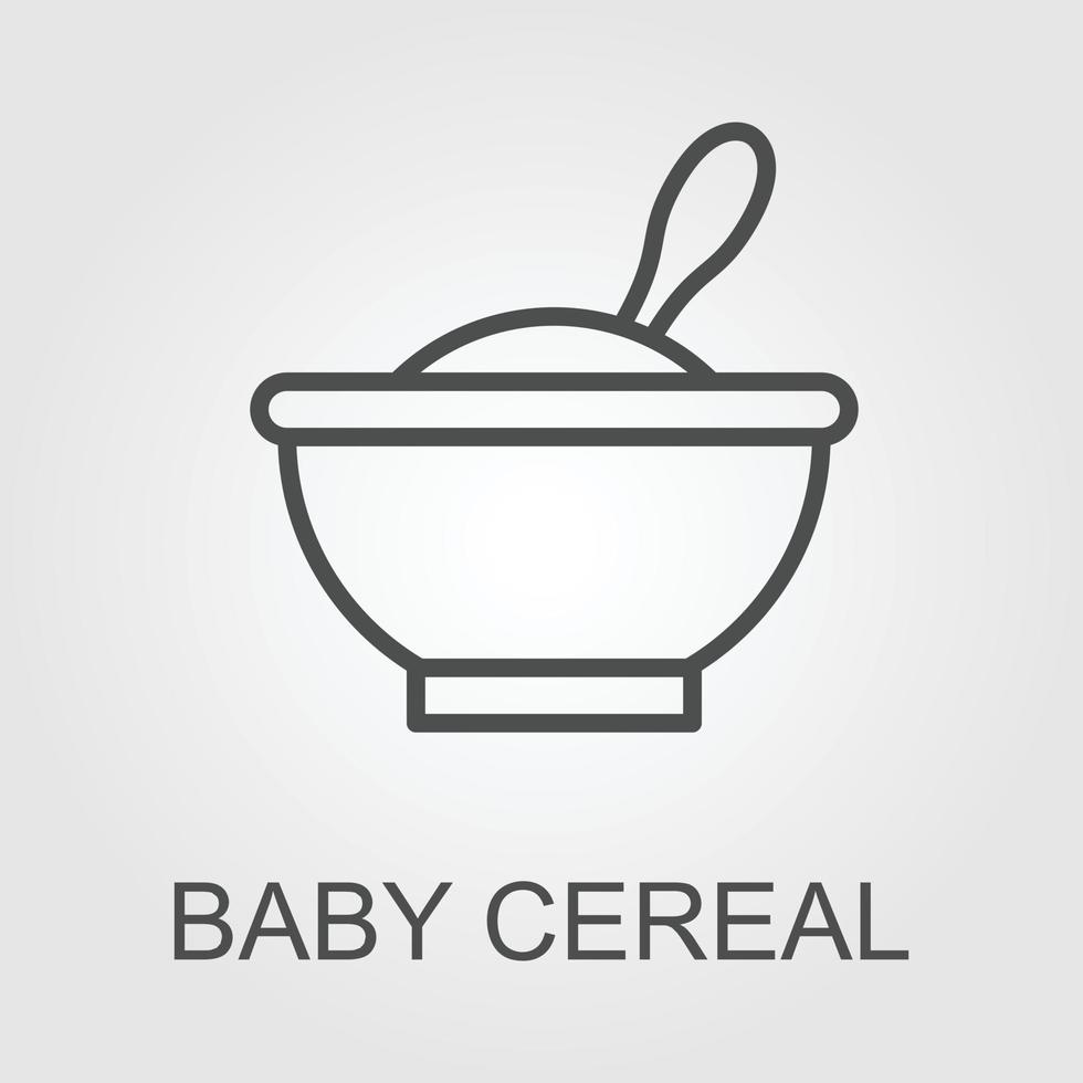 bébé céréale ligne et glyphe icône, nourriture et manger, plat signe, vecteur graphique, une linéaire modèle sur une blanc arrière-plan, eps dix