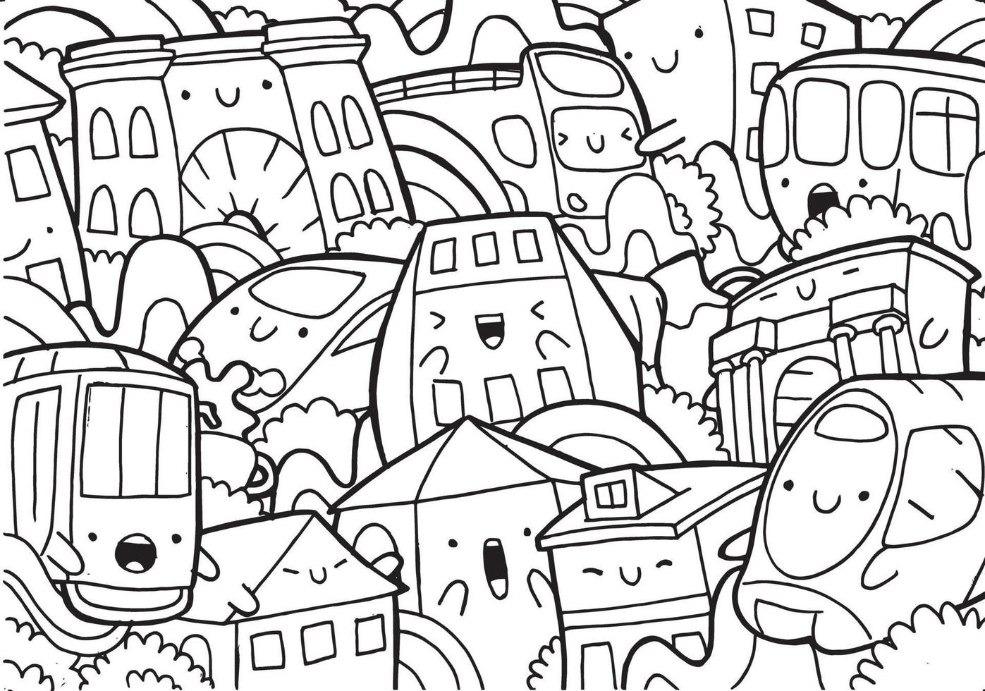 doodle milan avec illustration vectorielle vecteur