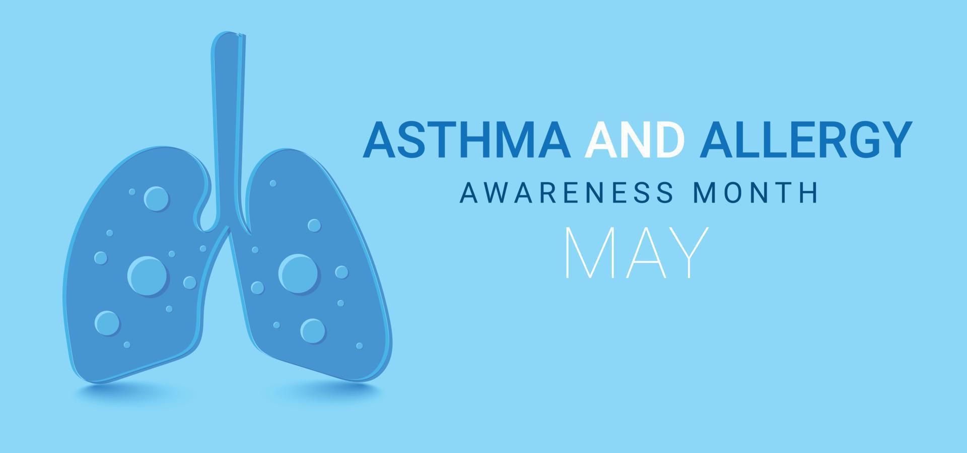 nationale asthme et allergie conscience mois peut. modèle arrière-plan, bannière, carte, affiche. vecteur illustration.