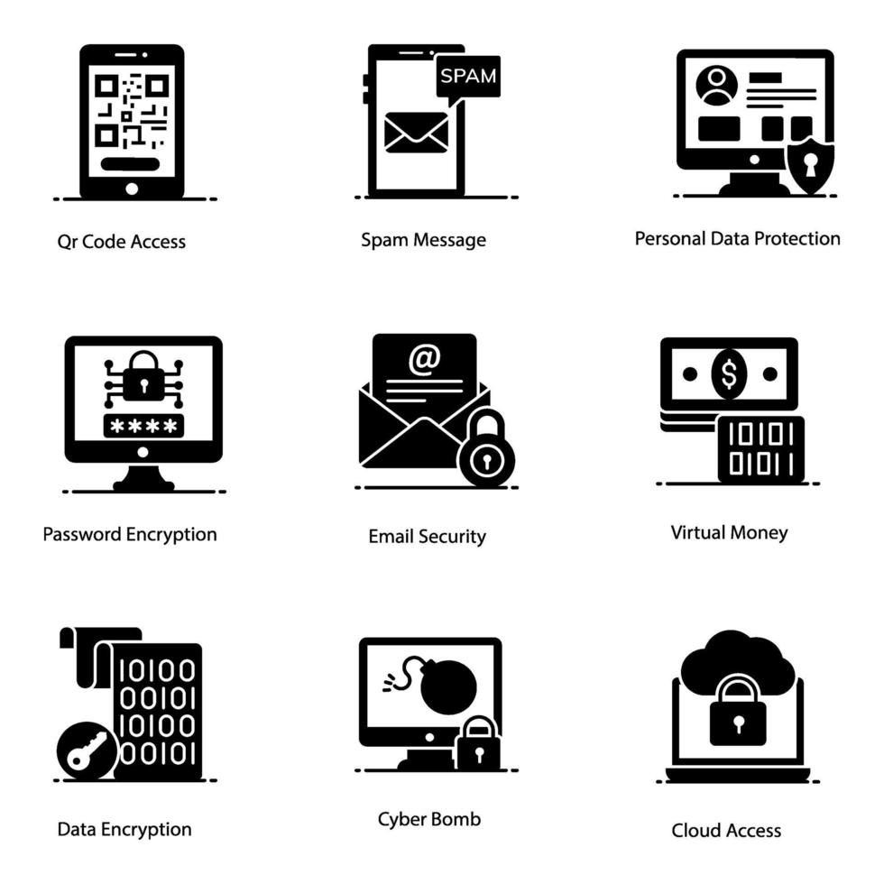 éléments de sécurité et de sûreté vecteur