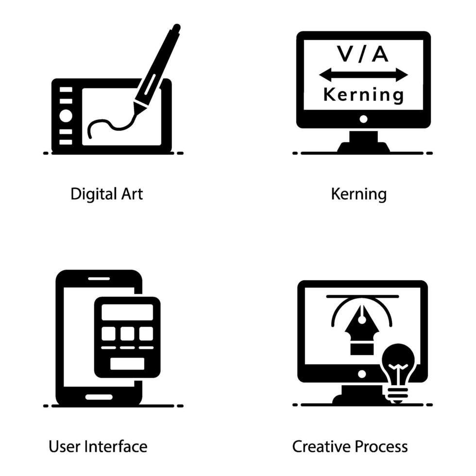 éléments d'art numérique vecteur