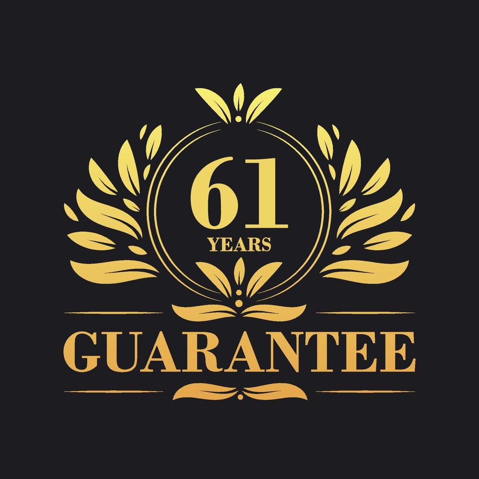 61 ans garantie logo vecteur, 61 ans garantie signe symbole vecteur