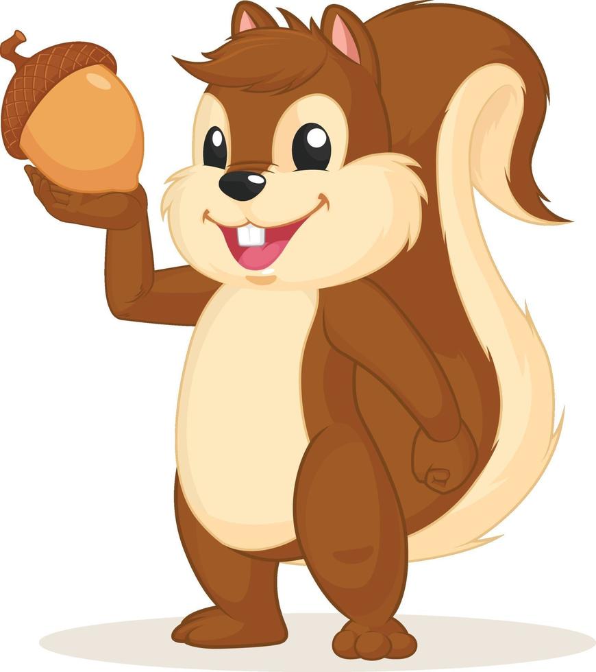illustration vectorielle de mascotte de personnage de dessin animé écureuil vecteur