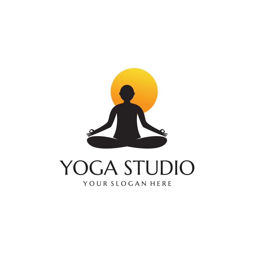 logo du studio de yoga vecteur