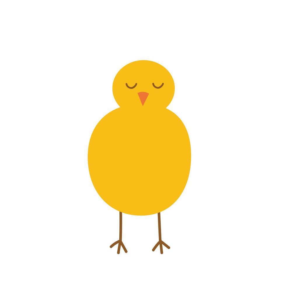 Jaune Pâques poulet esquisser. mignonne main tiré Jaune poulet esquisser. Facile main tiré Pâques décor. vecteur Stock illustration.