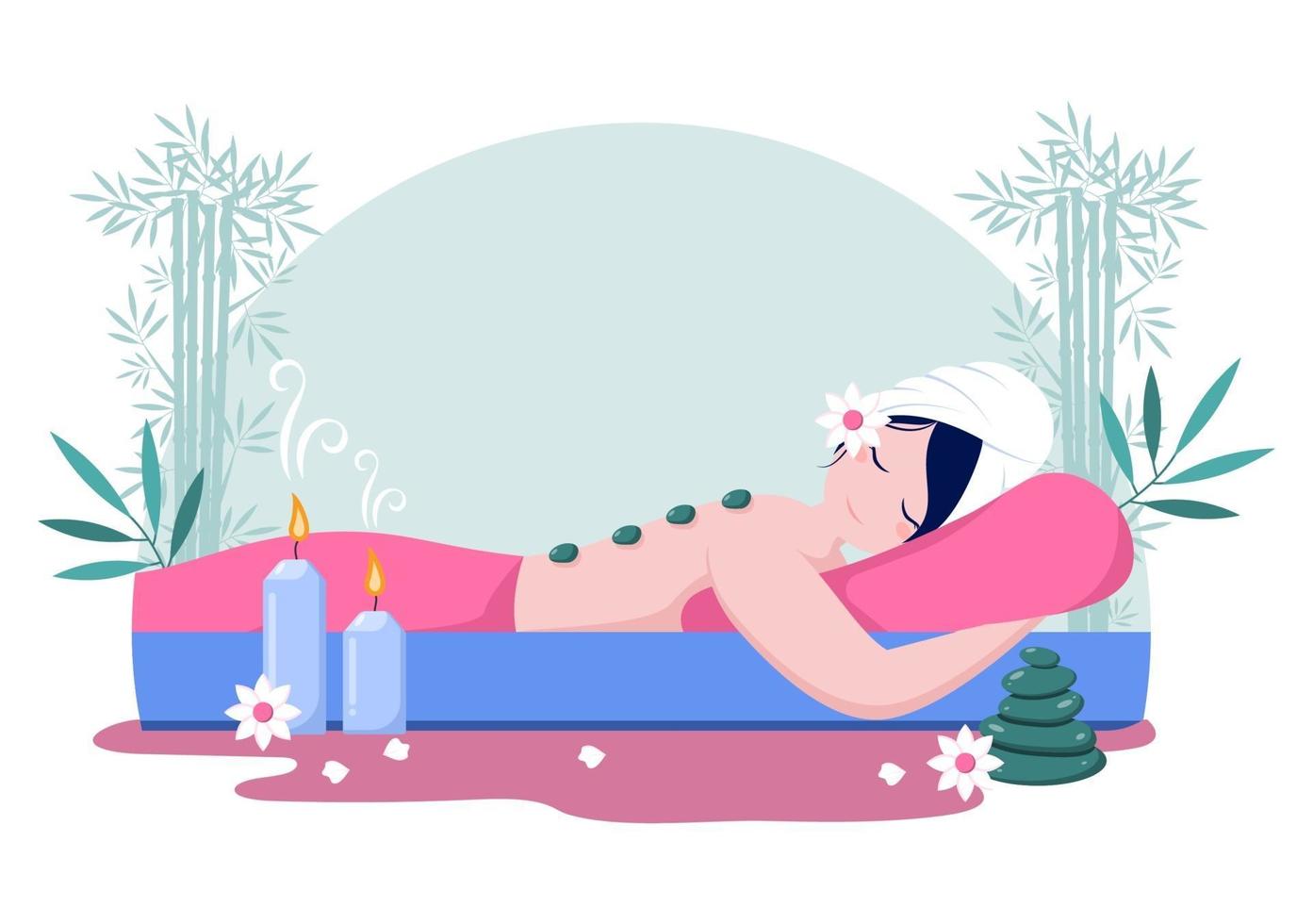 illustration vectorielle de massage dans un salon de beauté vecteur