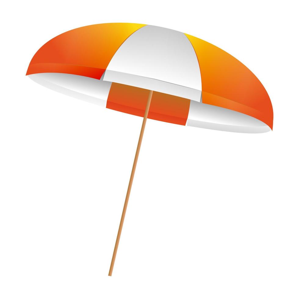 vecteur illustration plage parapluie rouge et blanche. le symbole de une vacances par le mer.