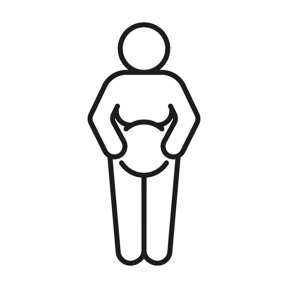 Enceinte femme avec ventre, ligne icône. prénatal période, grossesse. maternité, parent dans attendant bébé. noir Couleur linéaire signe. vecteur contour