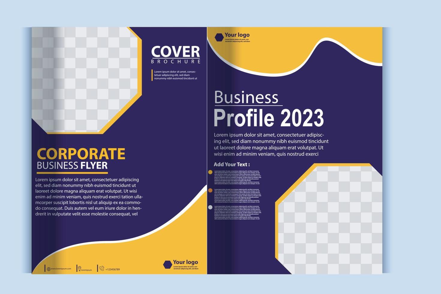 entreprise profil brochure modèle disposition conception, deux page affaires brochure conception, modèle disposition conception pour moderne affaires brochure vecteur
