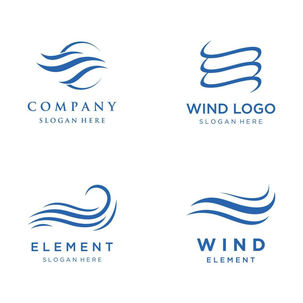 logo conception modèle vague élément Créatif vent ou air.logo pour entreprise, la toile, air Conditionneur. vecteur