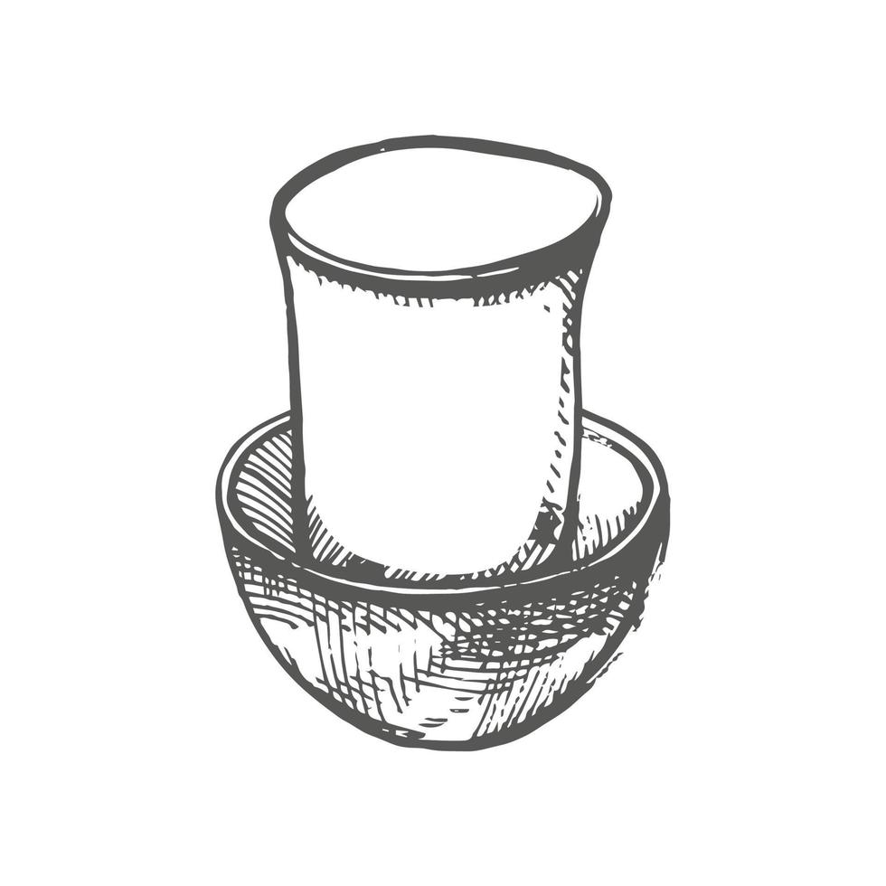 thé cérémonie. bol graphique illustration. vecteur main tiré illustration. chinois traditionnel.