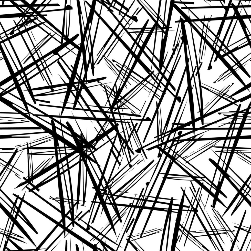 modèle sans couture avec des coups de pinceau au crayon noir dans des formes abstraites sur fond blanc. illustration vectorielle vecteur