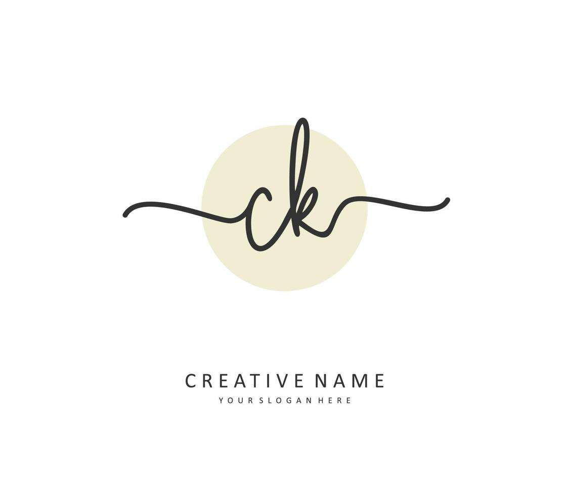 c k ck initiale lettre écriture et Signature logo. une concept écriture initiale logo avec modèle élément. vecteur