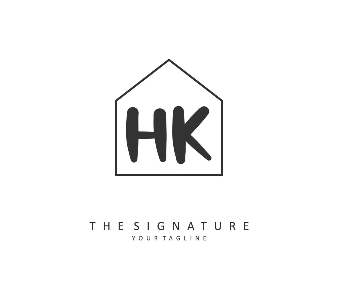 h k hk initiale lettre écriture et Signature logo. une concept écriture initiale logo avec modèle élément. vecteur
