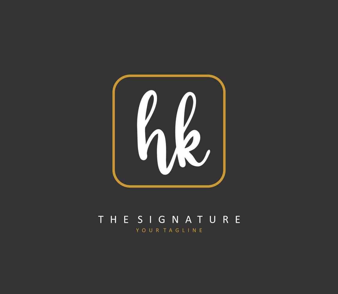 h k hk initiale lettre écriture et Signature logo. une concept écriture initiale logo avec modèle élément. vecteur