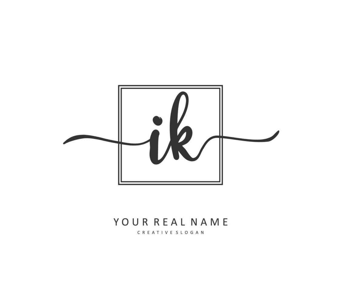 je k je initiale lettre écriture et Signature logo. une concept écriture initiale logo avec modèle élément. vecteur