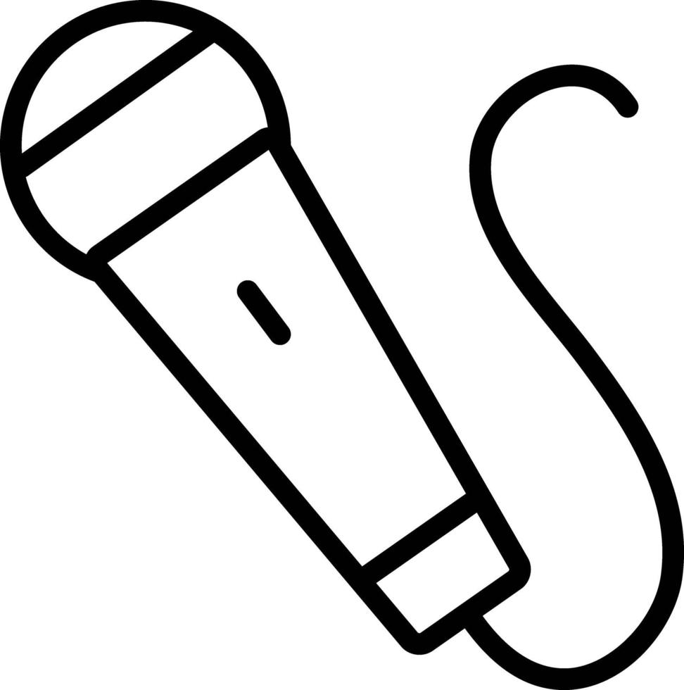 icône de ligne pour microphone vecteur
